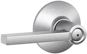 Latitude Privacy Door Handle with Lock – Satin Chrome