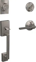 Front Door Entry Handleset with Latitude Lever – Satin Nickel