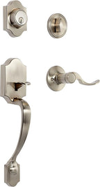Front Door Lock Set with Shelby Lever – Satin Nickel