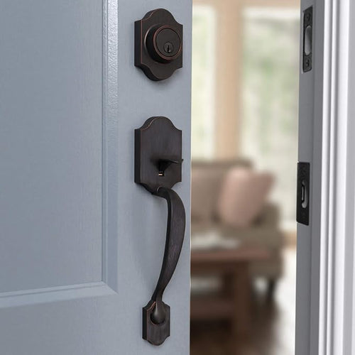 Front Door Lock Set with Tulip Knob – Oil-Rubbed Bronze